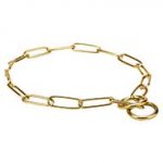"Chain Protector" Brass Dog Choke Collar - 1/9 inch (3 mm) link diameter