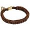 Braided Leather Choke Dog Collar with Easy Quick Release Buckle