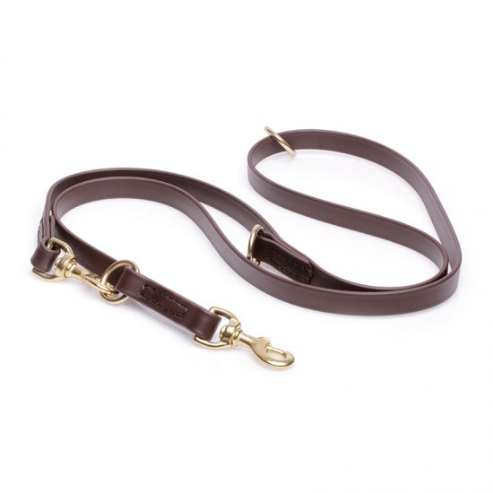 Multipurpose Brown Biothane dog Leash for over 7 Different Activities