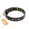 'A La Mode' FDT Artisan Handmade Black Leather Dog Collar