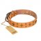 'Top-Flight' FDT Artisan Perfect Tan Leather Dog Collar