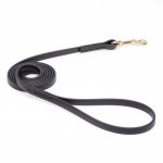 Black Biothane dog Leash for Walking, Tracking