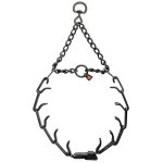 ULTRA-PLUS Black Stainless Steel Prong Collar with Assembly Chain and ClicLock (3.2 mm x 23 inches) Herm Sprenger