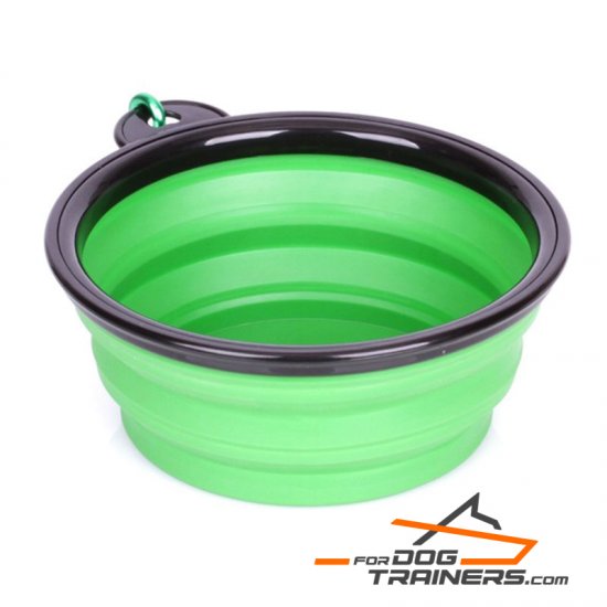 "Green Abyss" Collapsible Polymer Dog Bowl (Small Size)