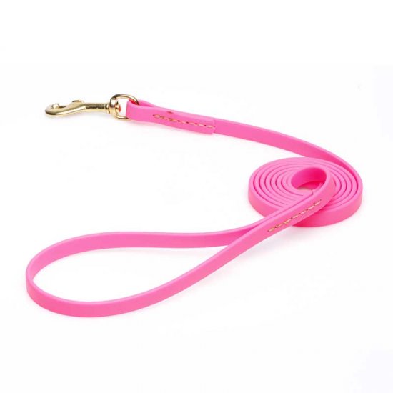 Waterproof Pink Biothane Dog Leash for Walking, Tracking