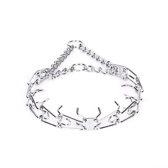 "No Pulling" Herm Sprenger Chrome Plated Steel Pinch Prong Collar - 1/8 (3 mm) Wire Gauge