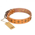 'Top-Flight' FDT Artisan Perfect Tan Leather Dog Collar