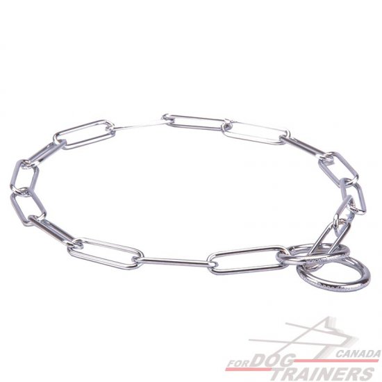 Chrome Fur Saver Dog Collar with 1/10 inch (3 mm) Wire Gauge