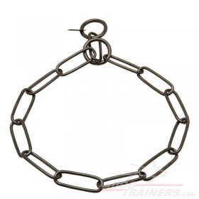 Herm Sprenger Black Stainless Steel Long Link Fur Saver 1/9 inch (3 mm) - HS Choke Collar