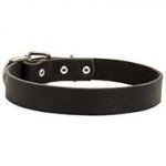 Elegant Smooth Leather Dog Collar for Medium and Large Breeds