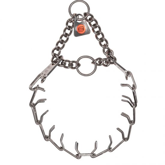 MICRO-PLUS Stainless Steel Training Prong Collar with Center-Plate and Assembly Chain (1.5 mm x 13 inches) Herm Sprenger