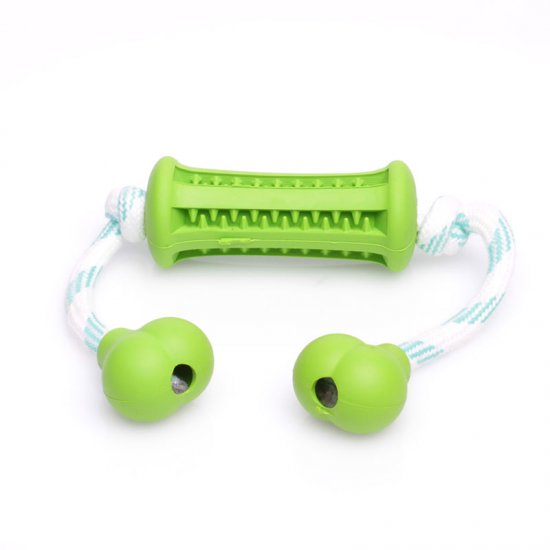 Olive High-Quality Rubber Training Dental Toy With Handles (Small 1.3” x 3.5” (3.5 cm x 9 cm))