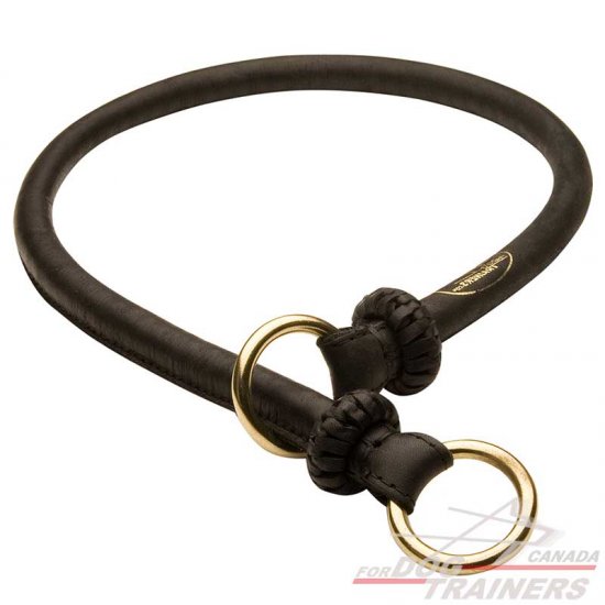 Extra Wide Rounded Leather Choke Dog Collar