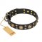 'Baroque Chic' FDT Artisan Studded Black Leather Dog Collar