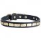 Fashion Leather Dog Collar With Shiny Plates