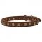 Leather Dog Collar with Dotted Studs for Walking and Training