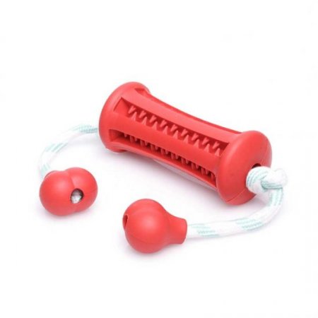 Red Training Dental Dog Toy With Handles