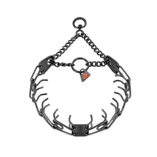 Black Stainless Steel Prong Collar with Swivel (2.25 mm x 16 inches) Herm Sprenger - Click Image to Close
