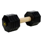 Wooden Dog Dumbbell with Removable Plastic Weight Plates