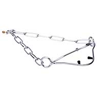 Correct Posture Stainless Steel Dog Show Collar with Caps and Fur Saving Links 1 9 inch 3 mm in diameter