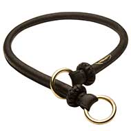 Leather Rounded Choke Collar For Your Doggy