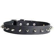 Leather Dog Collar With Spiked Decoration