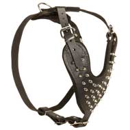 Stylish Spiked Leather Canine Harness