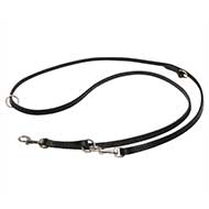 Leather dog leash multi functional with STAINLESS STEEL snap hooks - 13mm