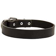 Elegant Smooth Leather Dog Collar for Medium and Large Breeds