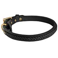 Excellent Design Braided Leather Dog Collar