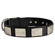 Fashion Nylon Dog Collar with Vintage Plates for Daily Walking