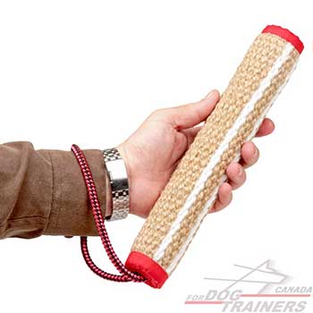 Dog jute bite tug with handle