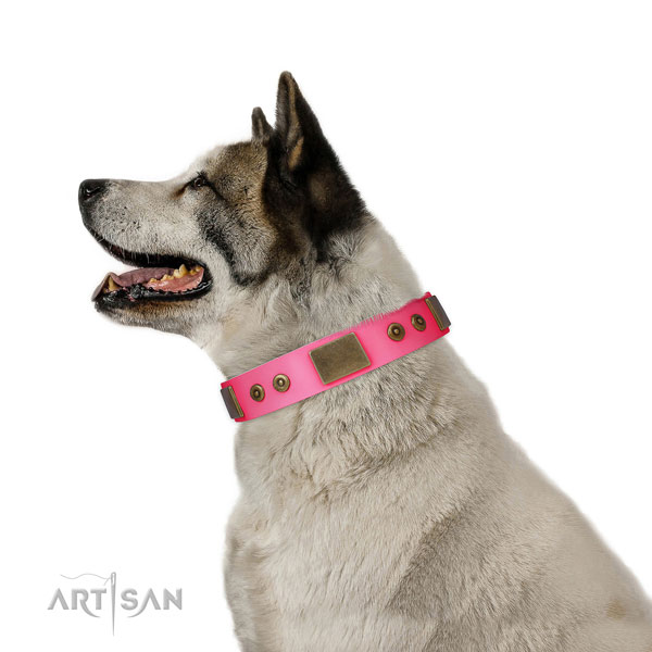 Awesome genuine leather collar for your lovely pet