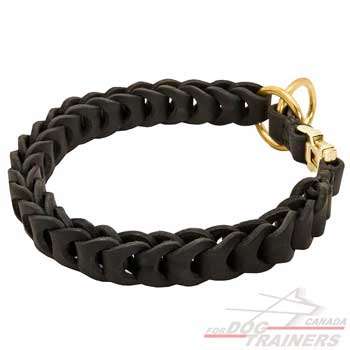 Braided Leather Choke Collar