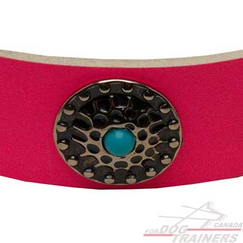 circles with riveted blue stones