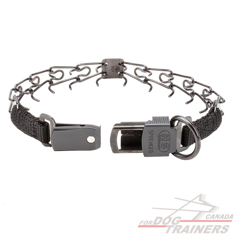Get dog pinch collar quick release Black stainless steel