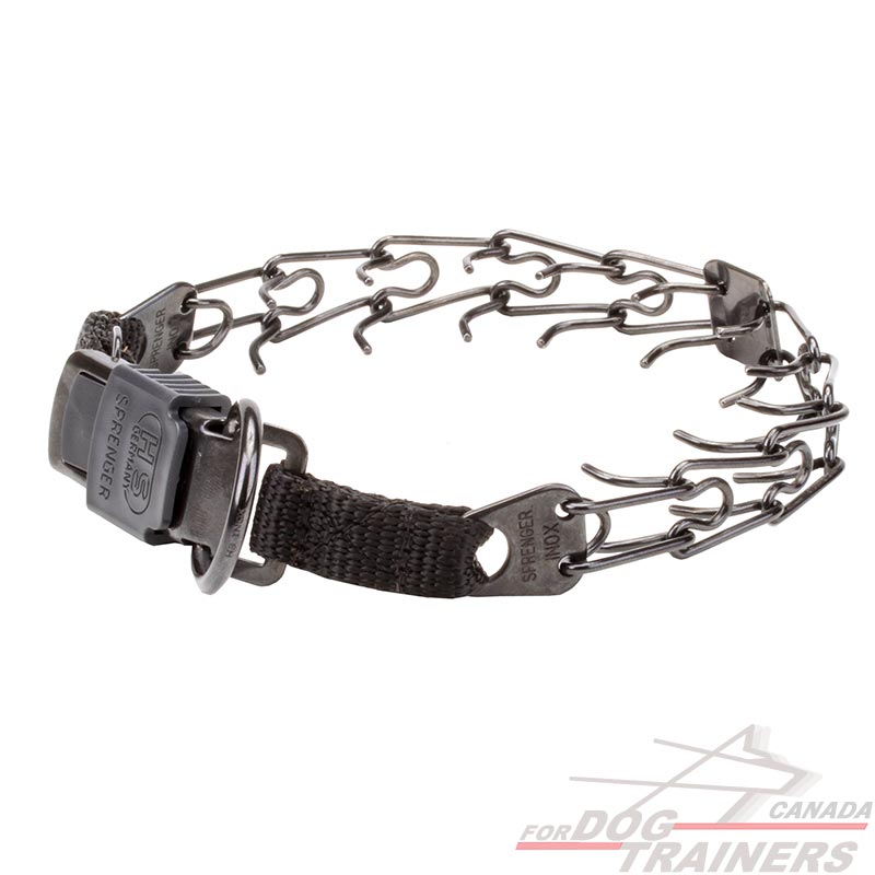 Get dog pinch collar quick release Black stainless steel