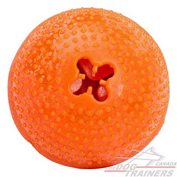 Special rubber ball for food dispensing