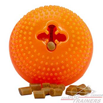 Special rubber ball for food dispensing
