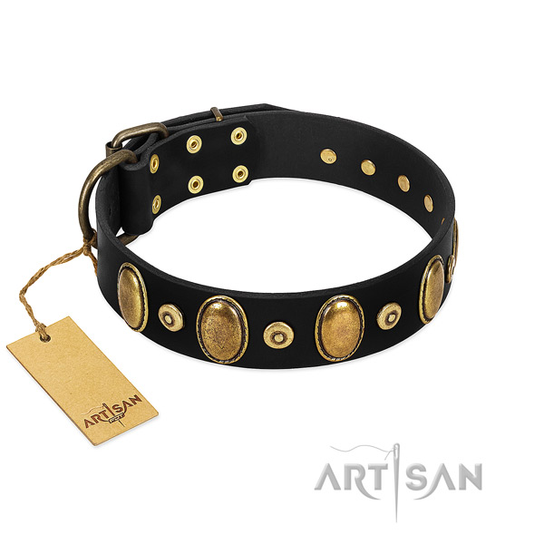 Strong hardware on dog collar for comfy wearing