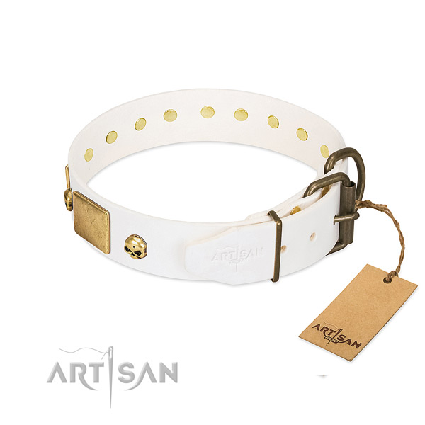 Soft to touch leather collar handcrafted for your canine