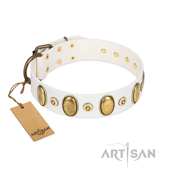 High quality full grain leather collar made for your dog