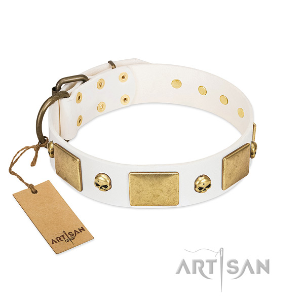 Soft to touch full grain leather collar crafted for your canine