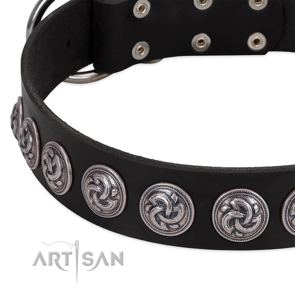 Soft to touch full grain genuine leather dog collar created for your pet