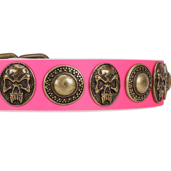 Corrosion resistant hardware on full grain leather dog collar for your doggie