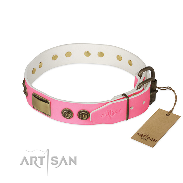 Rust-proof buckle on comfy wearing dog collar