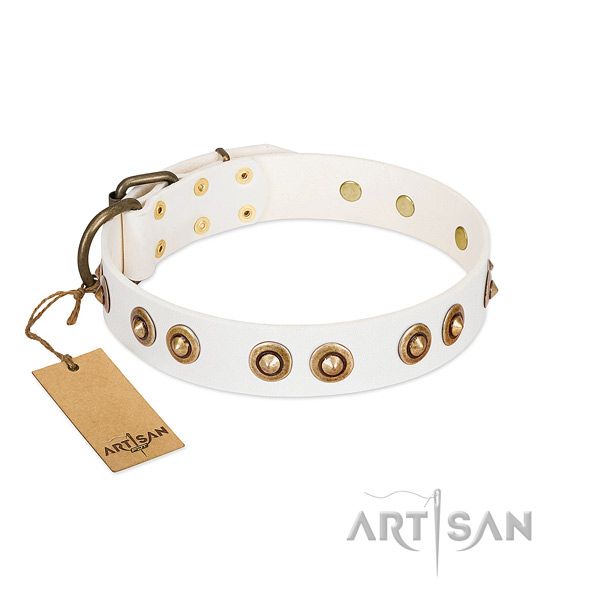 Comfortable genuine leather collar for your pet