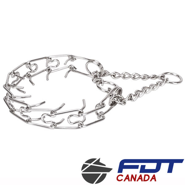 Durable stainless steel dog pinch collar for large pets