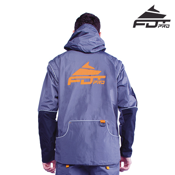 Pro Dog Trainer Jacket Grey Color with Durable Side Pockets
