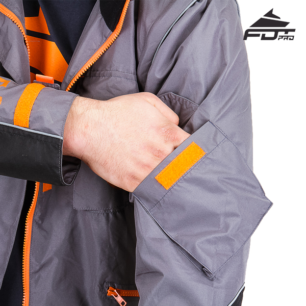 Grey FDT Pro Design Dog Trainer Jacket with Comfortable Sleeve Pocket
